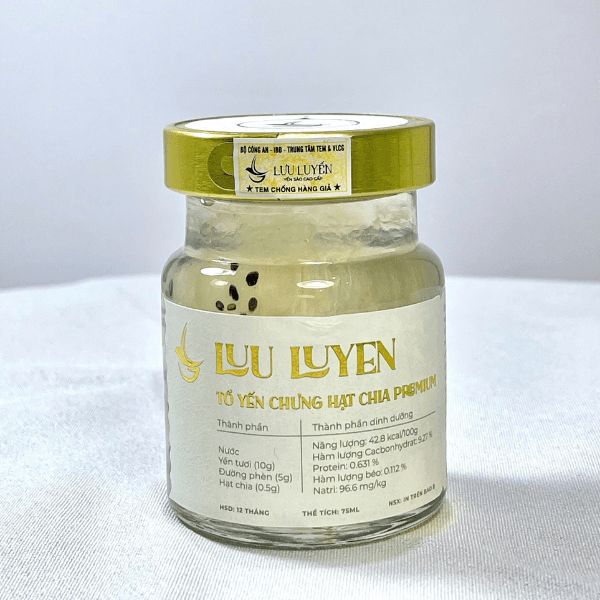 Set Quà Tặng 6 Hũ Yến Chưng Hạt Chia Tiệt Trùng Premium (Hũ/75ml)